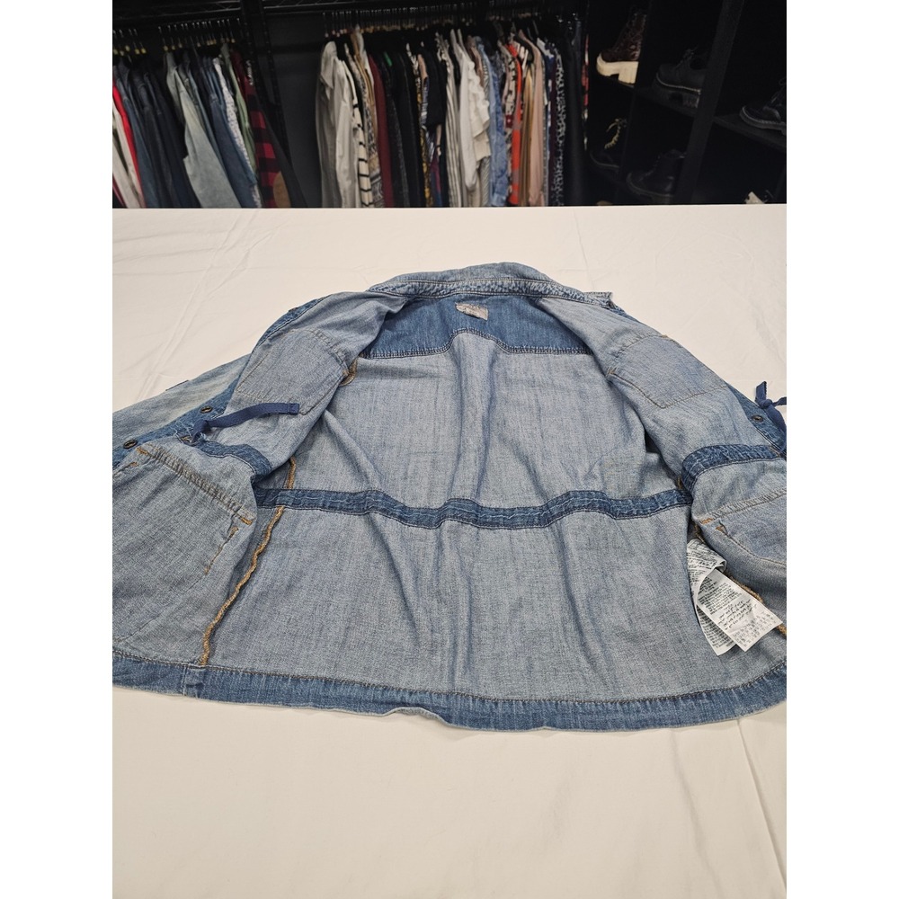 Guess Los Angeles Womens Denim Utility Jacket Medium Wash Drawstring Waist M - Picture 5 of 11